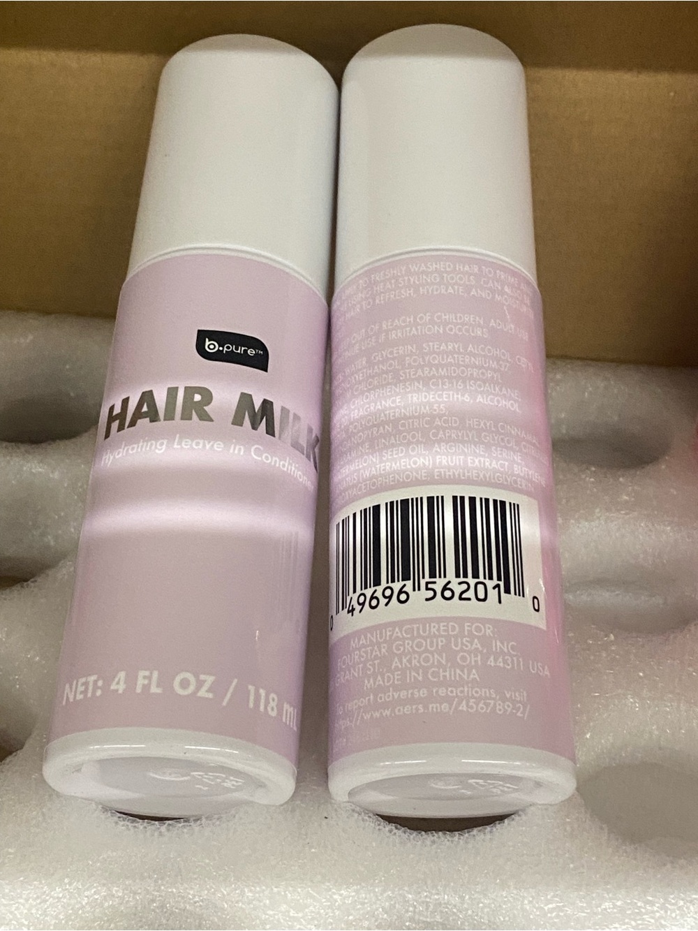 B.pure Pink Hair Milk Hydrating Leave In Conditioner 2 bottles